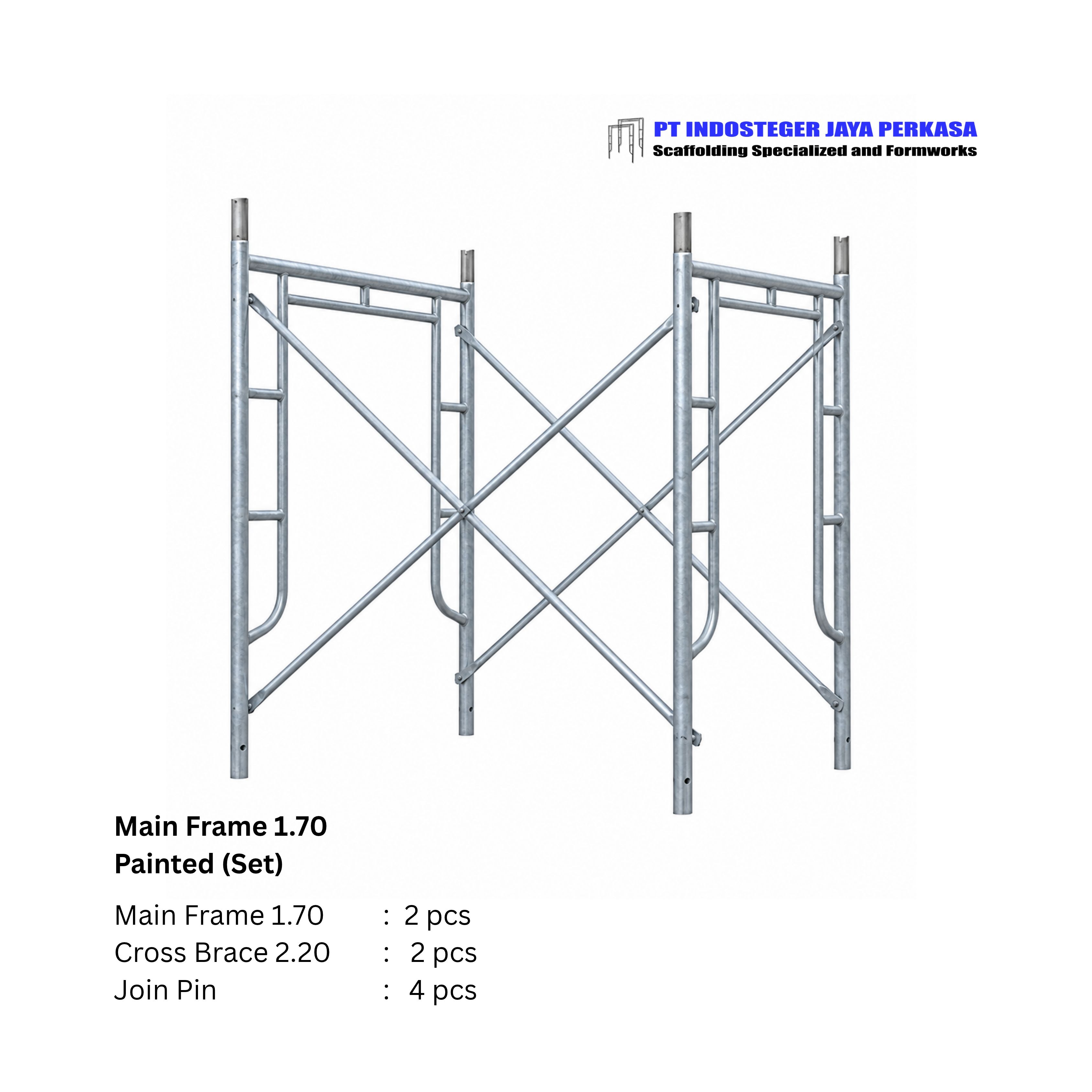 Main Frame Scaffolding 1.70 Meter Galvanis Satu Set