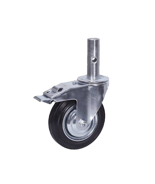 Roda Caster Rubber 6 Inch Set  ( 2 tanpa kunci, 2 dengan kunci)