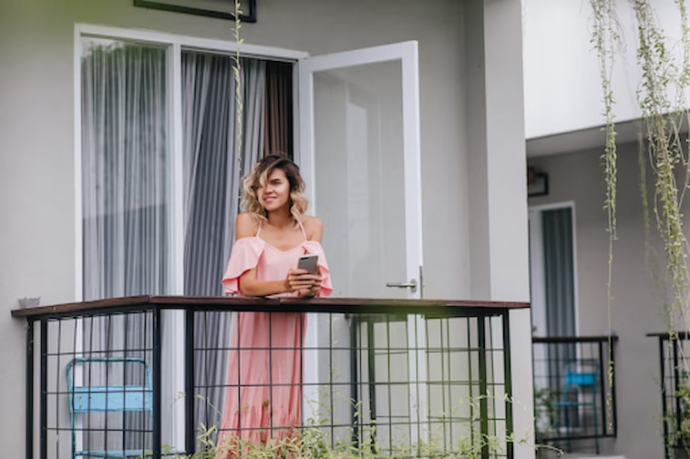 Balkon dengan Jendela Besar