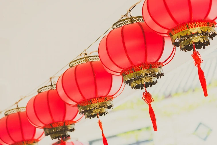 Dekorasi Imlek Sederhana Hiasan Lampion Kertas Merah