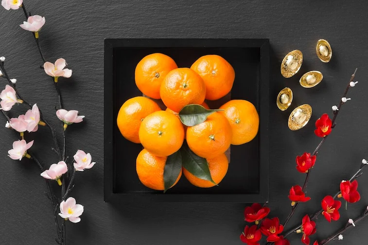Dekorasi Imlek Sederhana Menggunakan Jeruk Mandarin