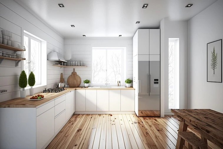 Desain Dapur Kering Nuansa Kayu