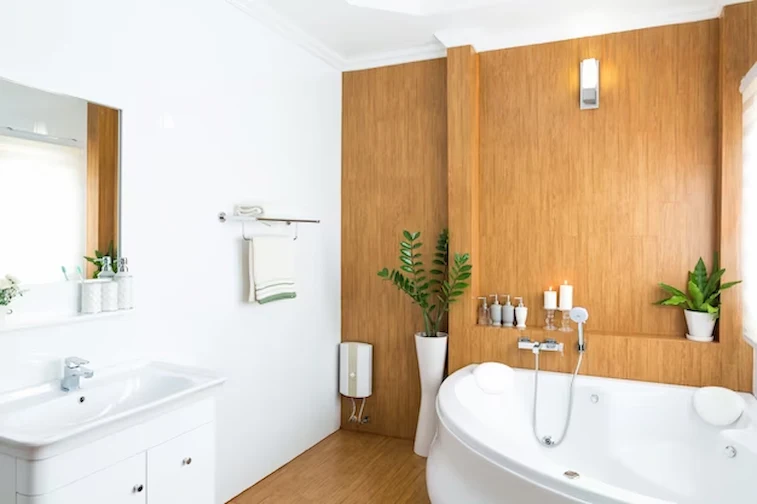 Desain Kamar Mandi Estetik Kayu