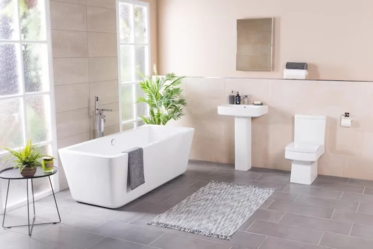Desain Kamar Mandi Estetik dengan Warna Natural