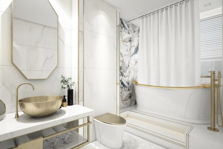Desain Kamar Mandi Industrial Mewah