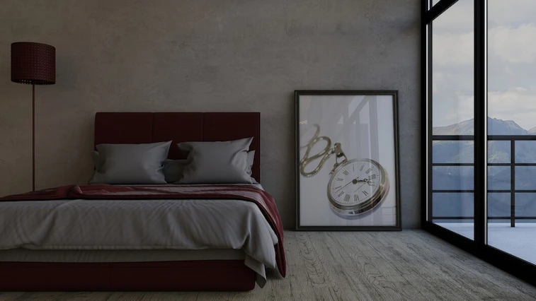 Desain Kamar Monokrom Abu-abu