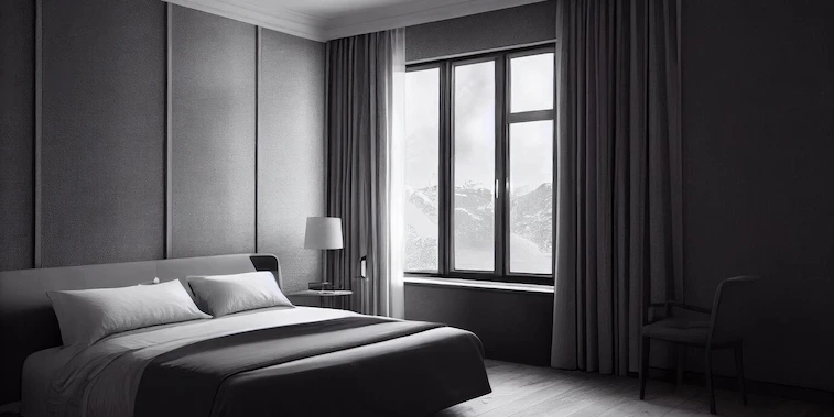 Desain Kamar Monokrom Modern