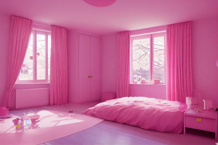 Desain Kamar Pink Glamour dengan Sentuhan Kristal