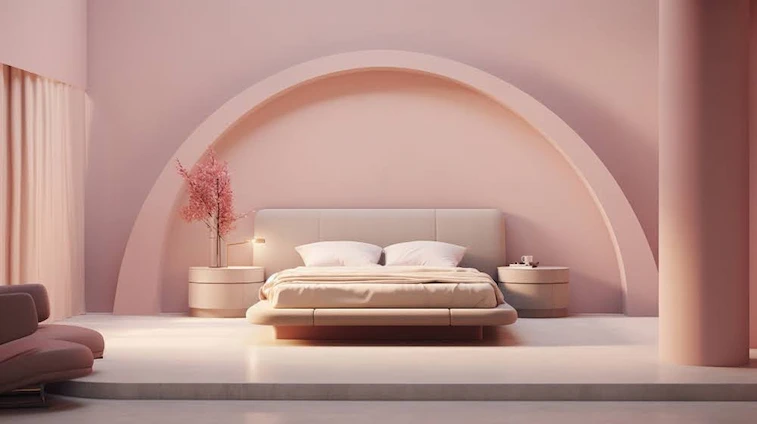 Desain Kamar Pink Modern Minimalis