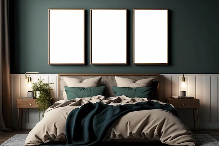 Desain Kamar Tidur Monokrom Hijau