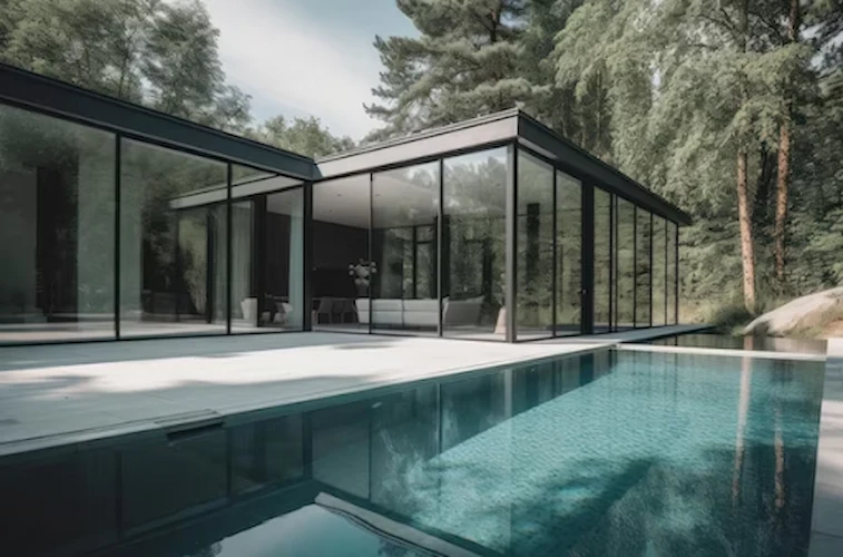 Desain Rumah Kaca dengan Ruangan Outdoor