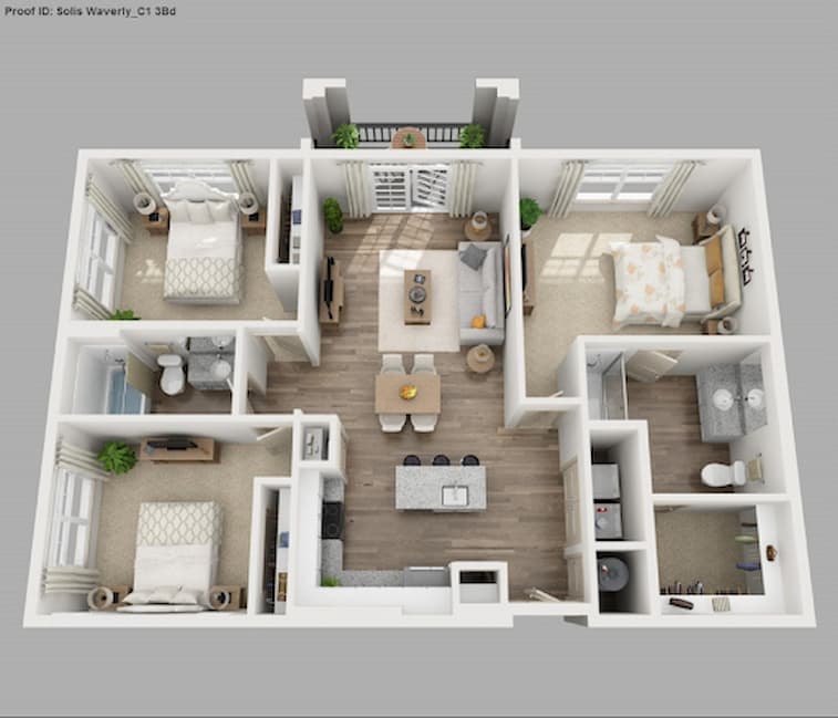 Desain Rumah Minimalis dengan 3 Kamar Tidur Pada Lahan Minim