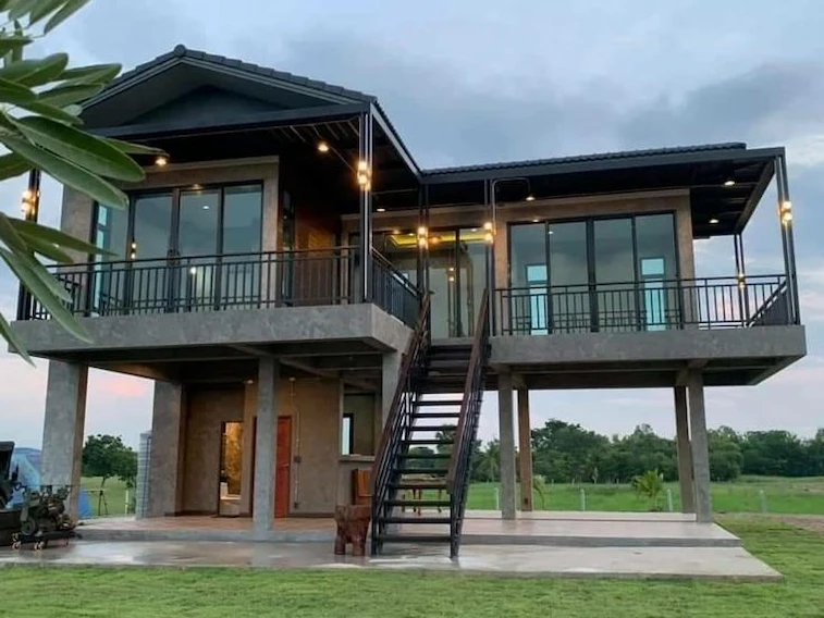 Desain Rumah Panggung Modern Resort