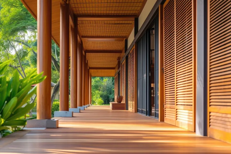 Desain Rumah Pintu Samping Bergaya Tropis