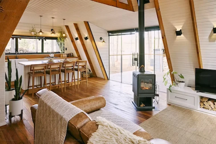 Desain Rumah Scandinavian 1 Lantai Tema Material Kayu