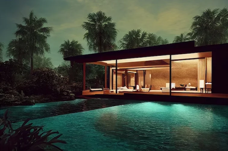 Desain Rumah Tropis Modern Bentuk Kotak