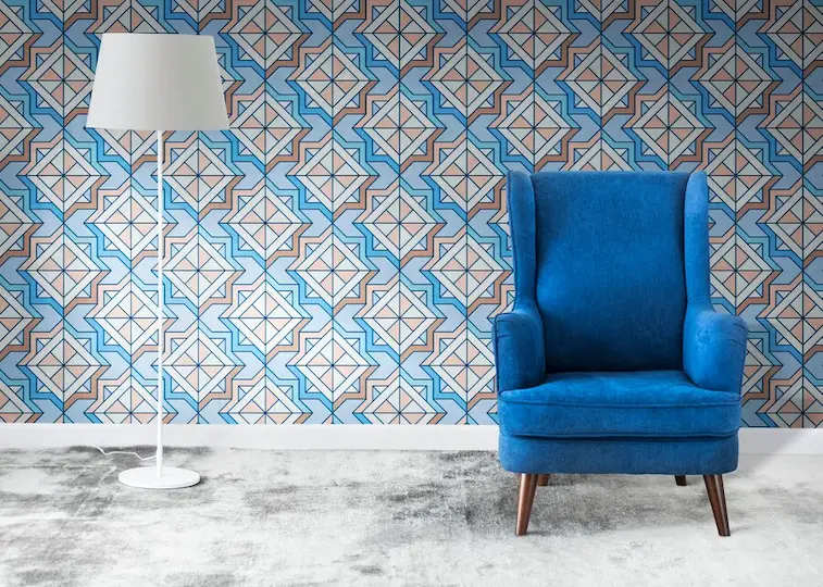 Desain Wallpaper Dinding Kamar Motif Geometris