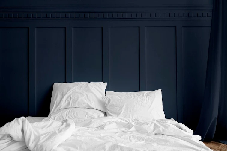 Kamar Tidur Monokrom Biru Laut