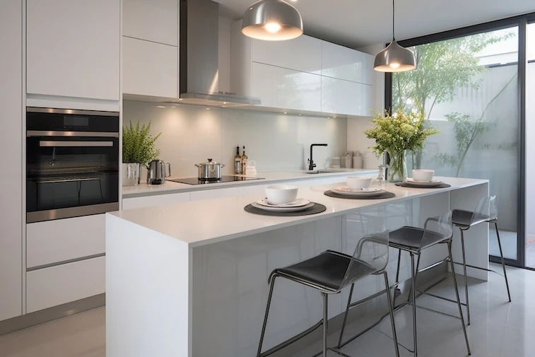 Meja Dapur dengan Bar Counter