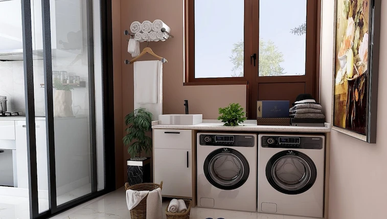 Tempat Cuci Baju dengan Pintu Geser